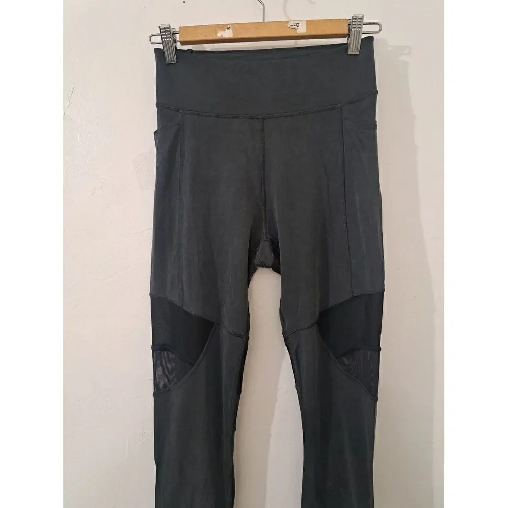 Lululemon Women Size 6 HI Rise WUNDER UNDER leggings Phone Side Pockets Mesh